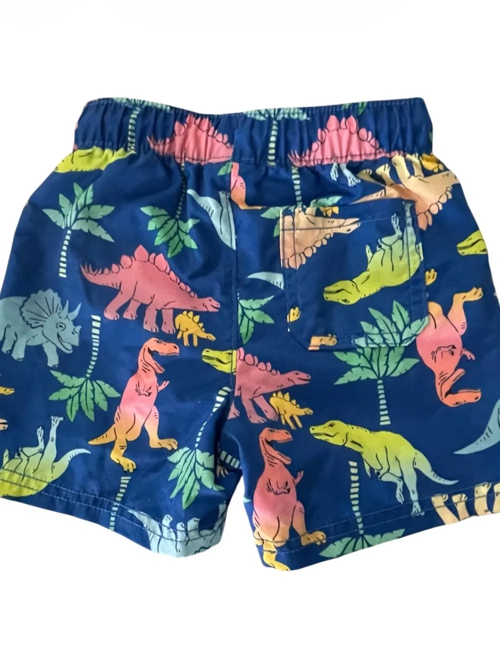 Old Navy Blue Kids Swim Shorts with Multicolor Dino Print